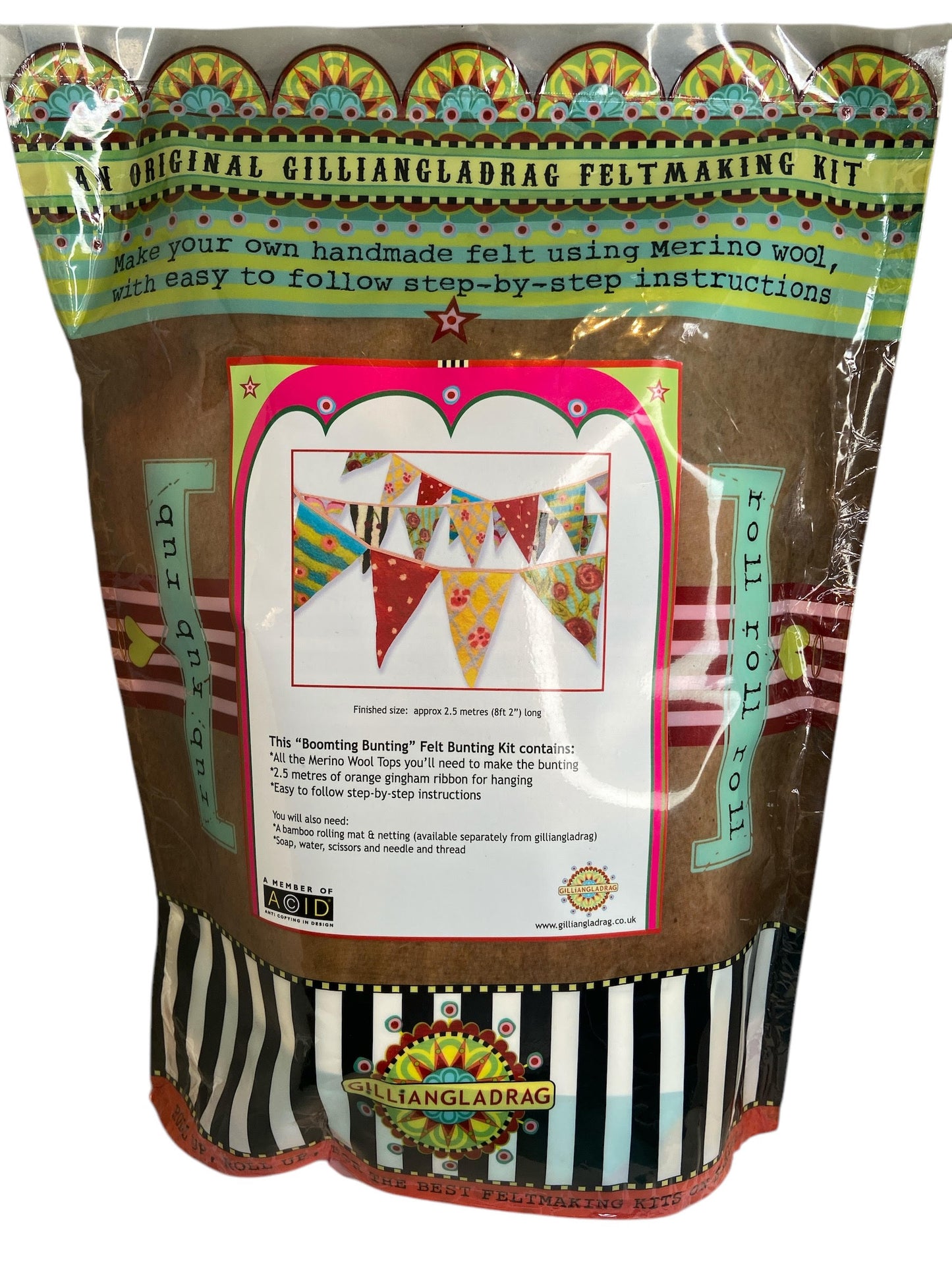 Gilliangladrag "Booming Bunting" Felting Kit