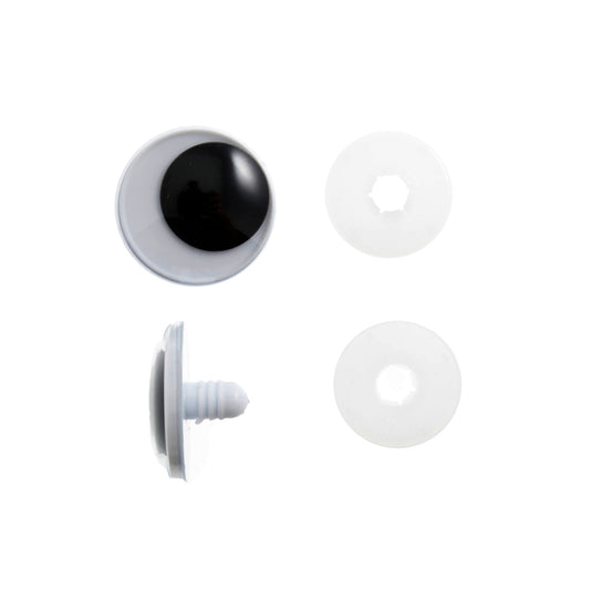 Toy Eyes: Googly: Safety: 25mm: Black: Pack of 2