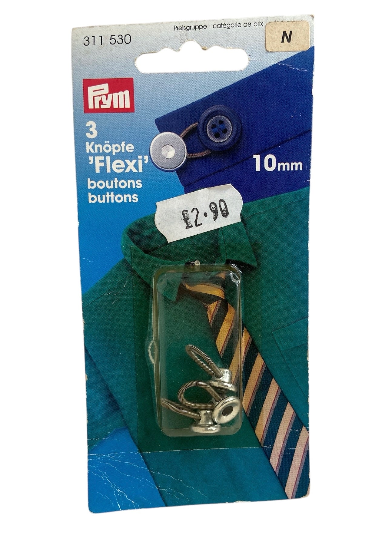 Prym Flexi buttons with loop: Collar Expanders - 10mm