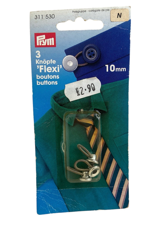 Prym Flexi buttons with loop: Collar Expanders - 10mm