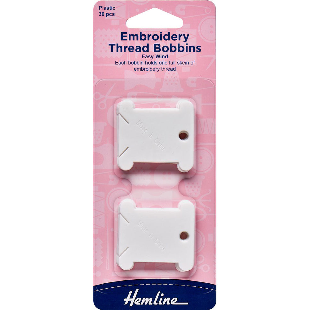 Embroidery Thread Bobbins: Plastic: 30 Pieces