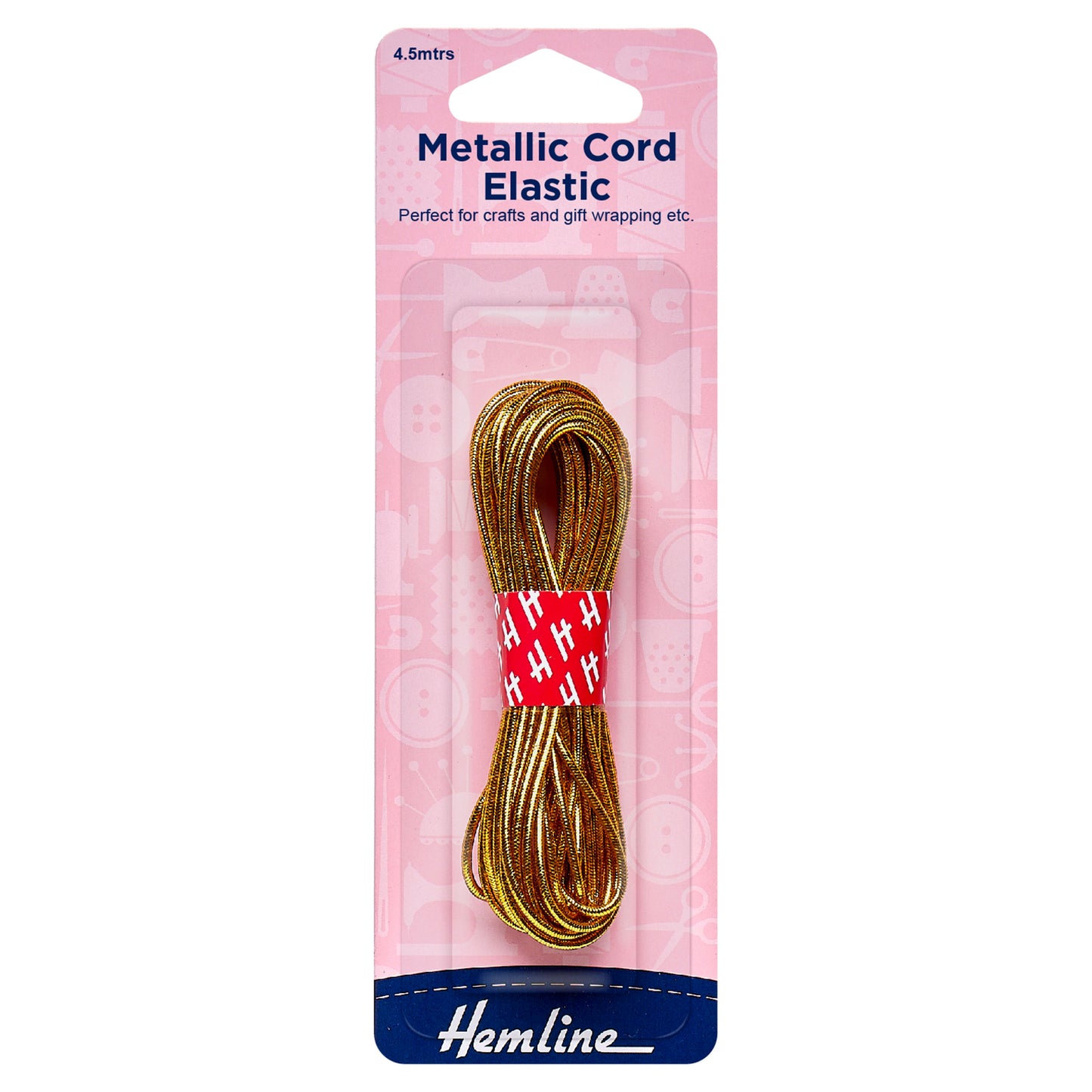 Metallic Cord Elastic: 4.5m x 1.3mm: Gold