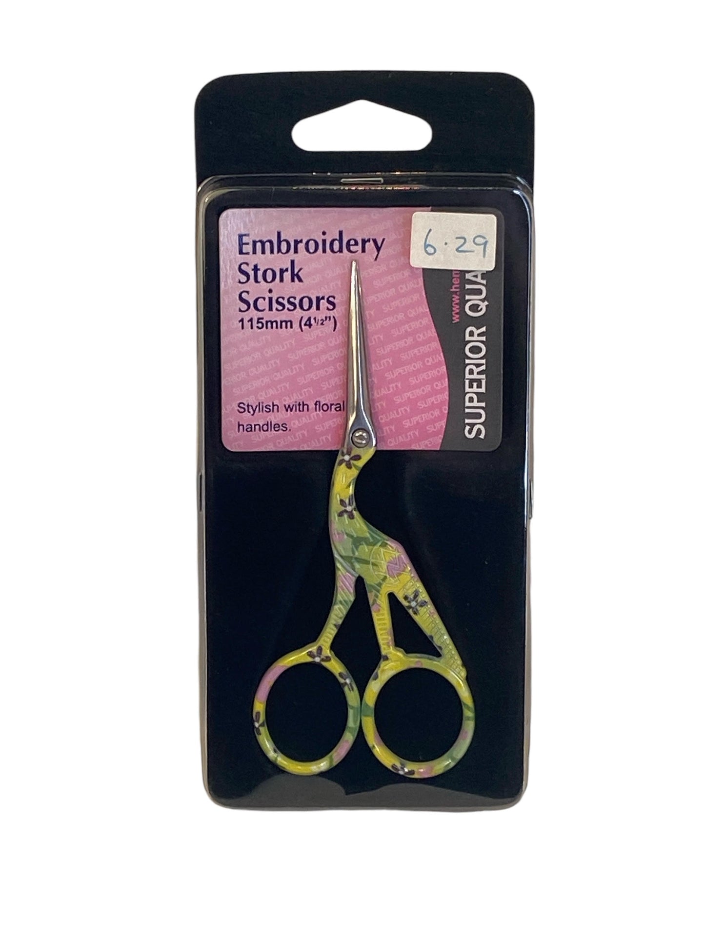 Hemline Embroidery Stork Scissors
