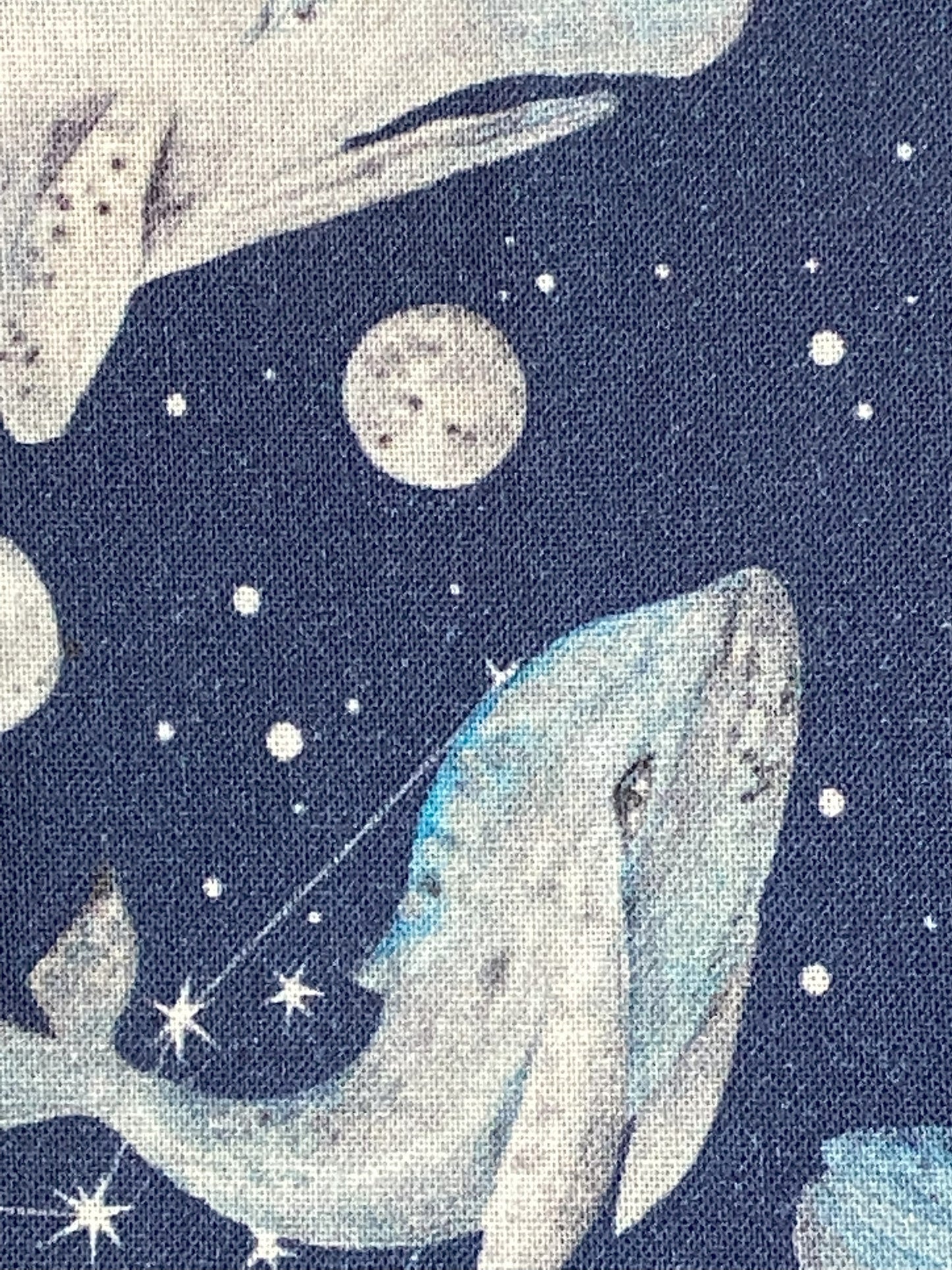 Navy Celestial Blue Whale Fabric