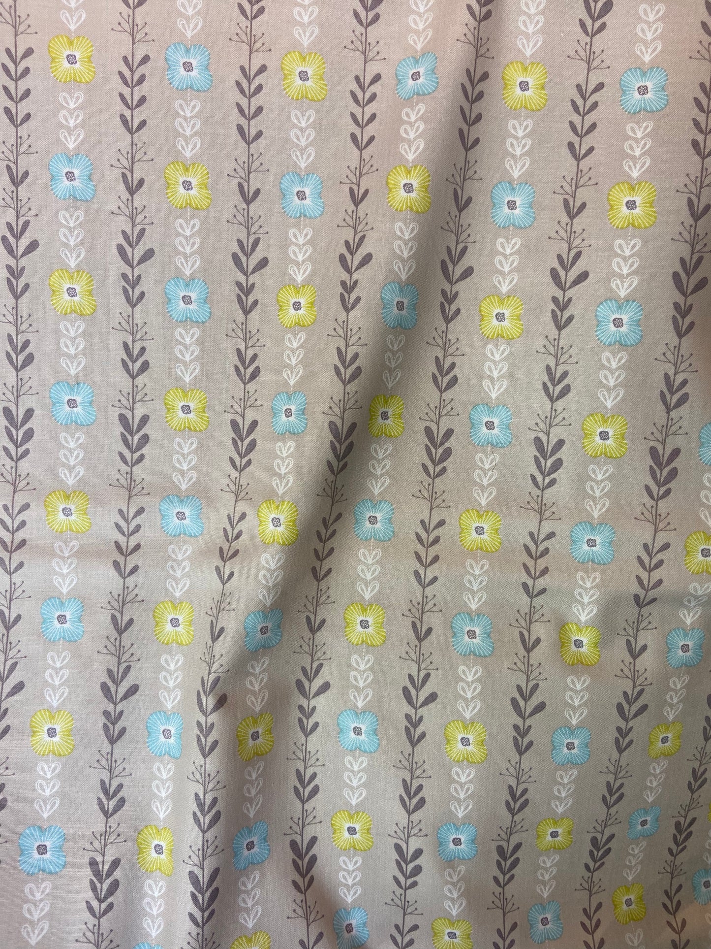 Fly Away - Grey Floral Cotton Fabric