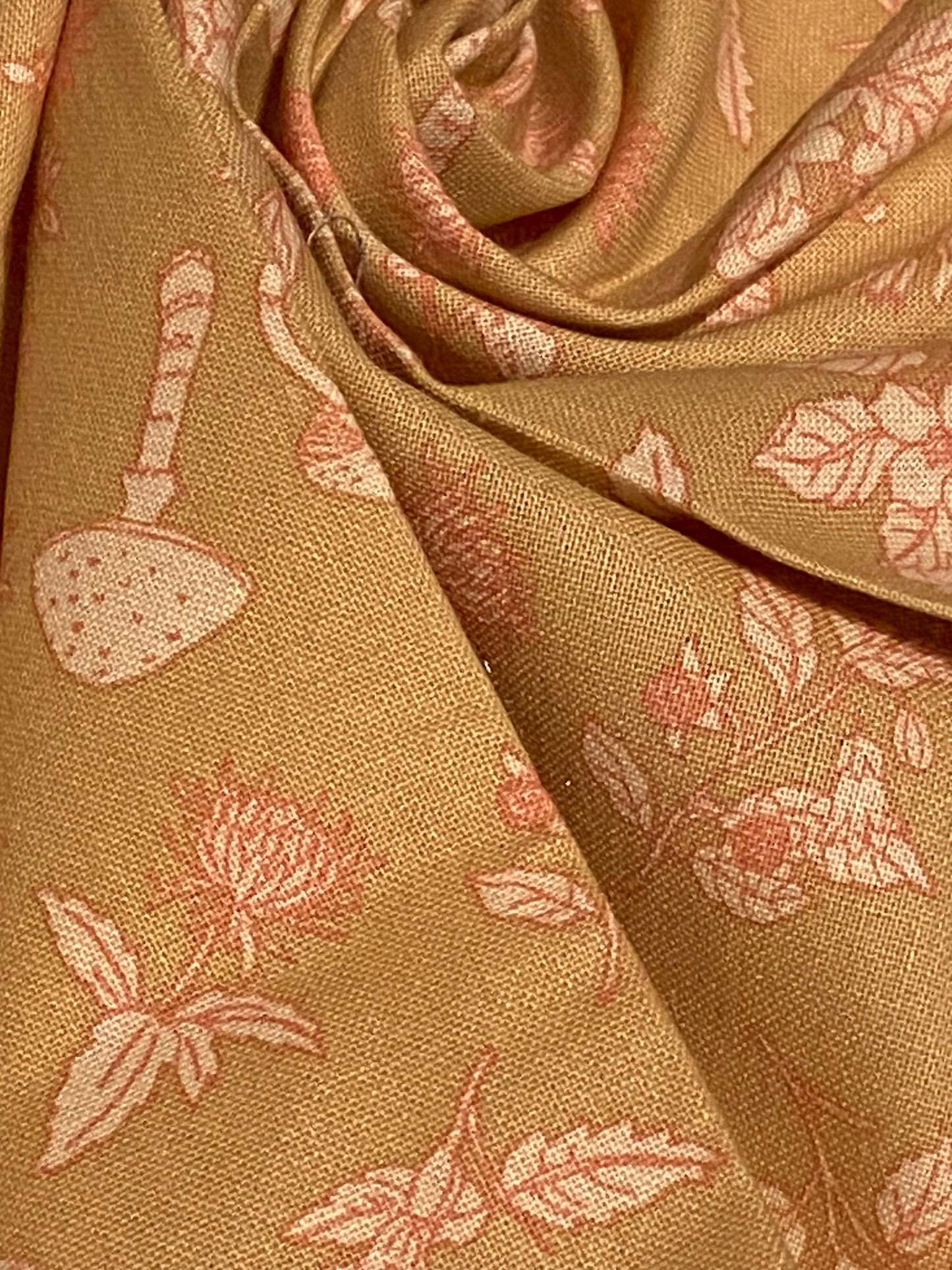 Tan Mushroom Print Fabric