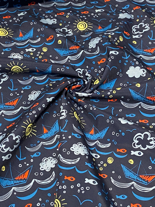 Navy Seaside Softshell Fleece - Last Remanent