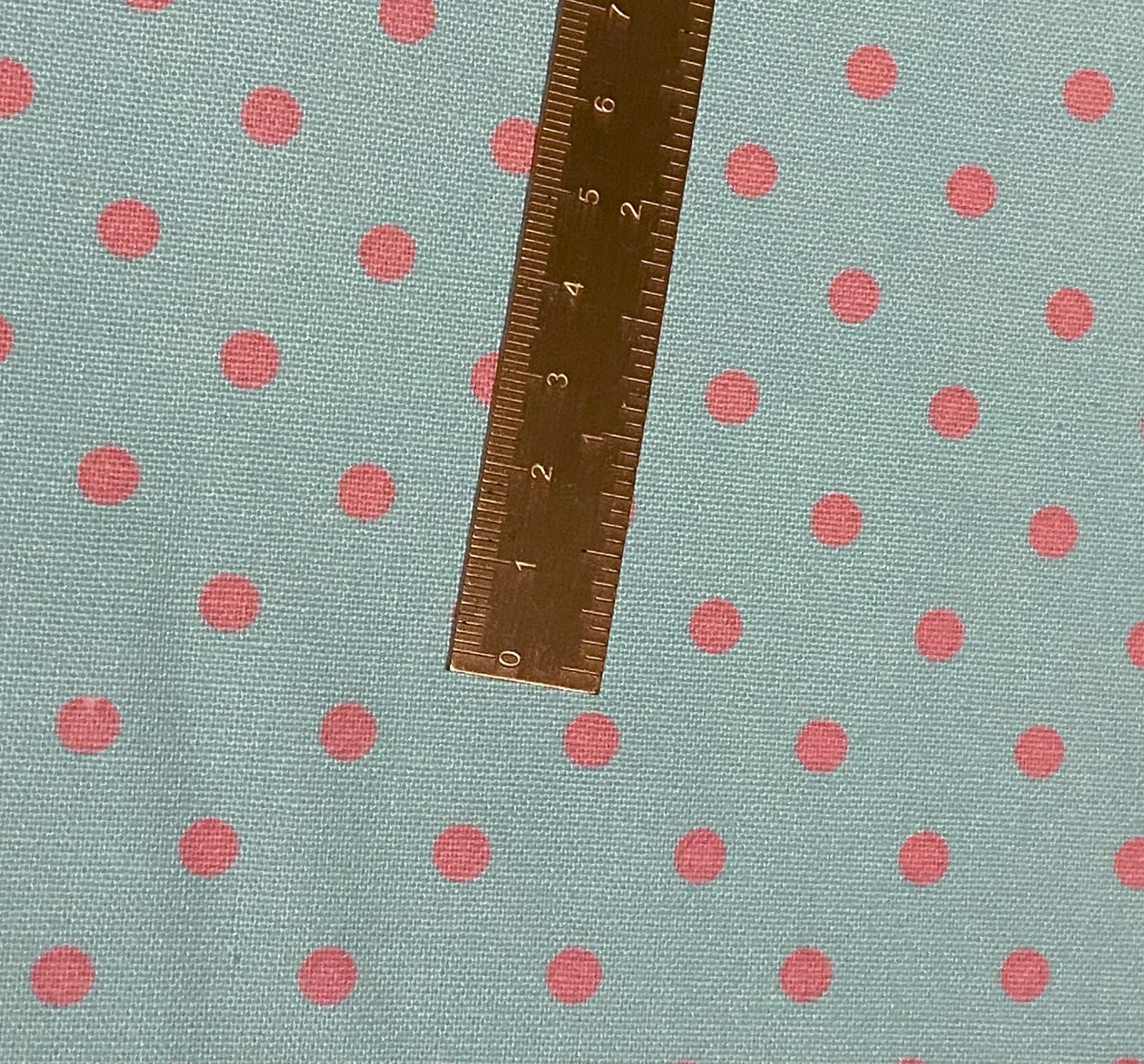 Blue and Coral Polkadot Heavy Weight Fabric