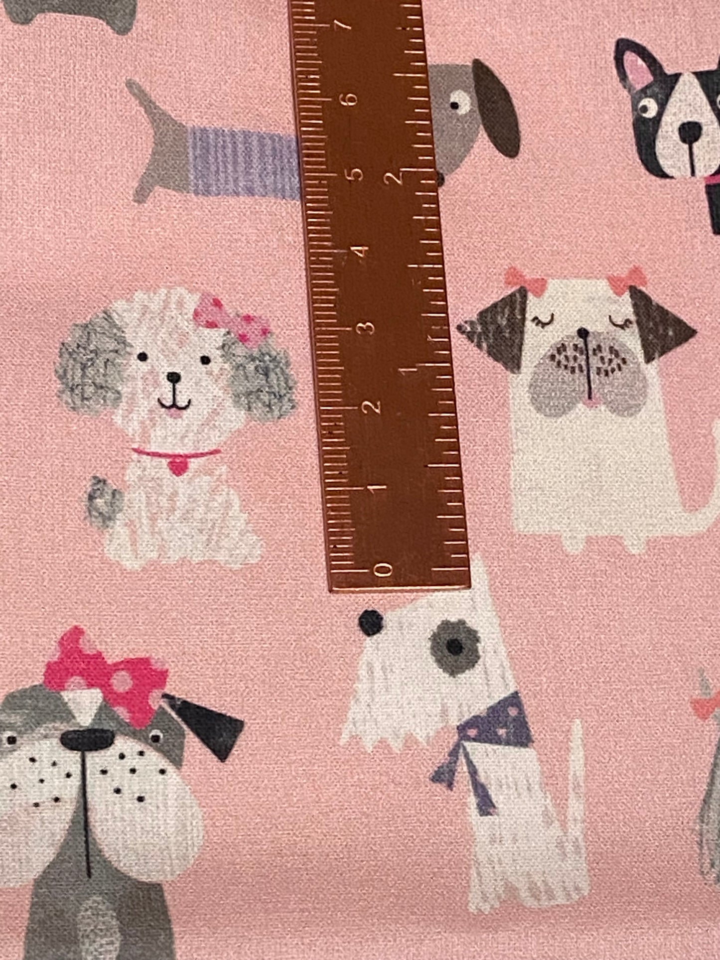 Pale Pink Dog Print Fabric