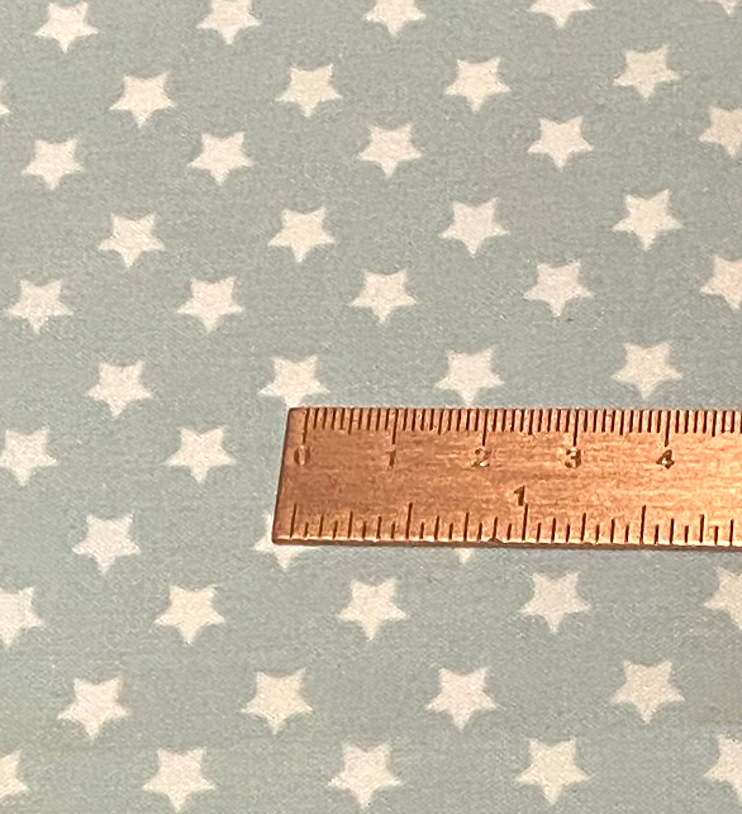 Pale Blue with White Stars Print Cotton - Fat Quarter