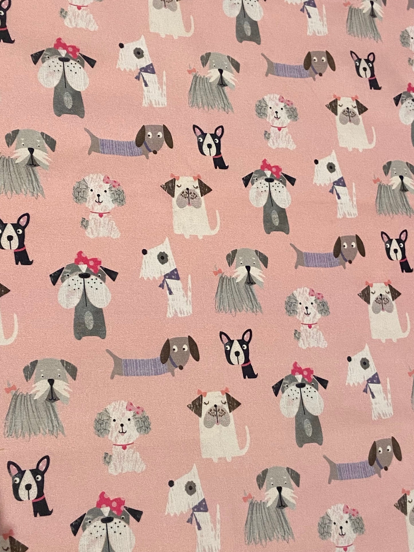 Pale Pink Dog Print Fabric