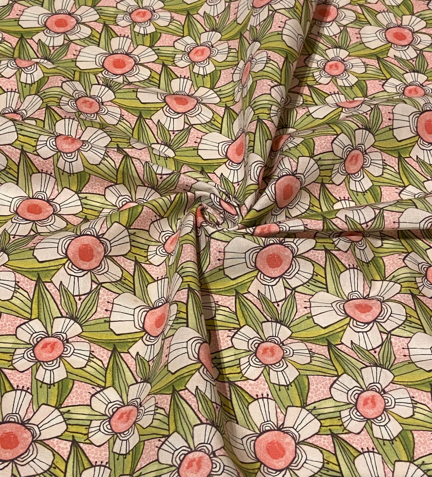 Pink Floral Cou Dantini Fabric - Fat Quarter