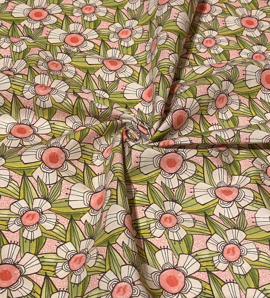 Pink Floral Cou Dantini Fabric - Fat Quarter