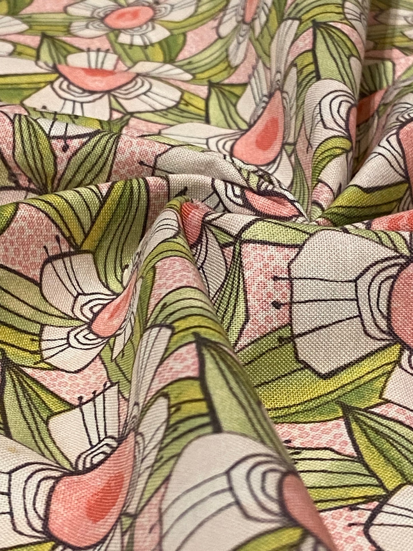 Pink Floral Cou Dantini Fabric - Fat Quarter