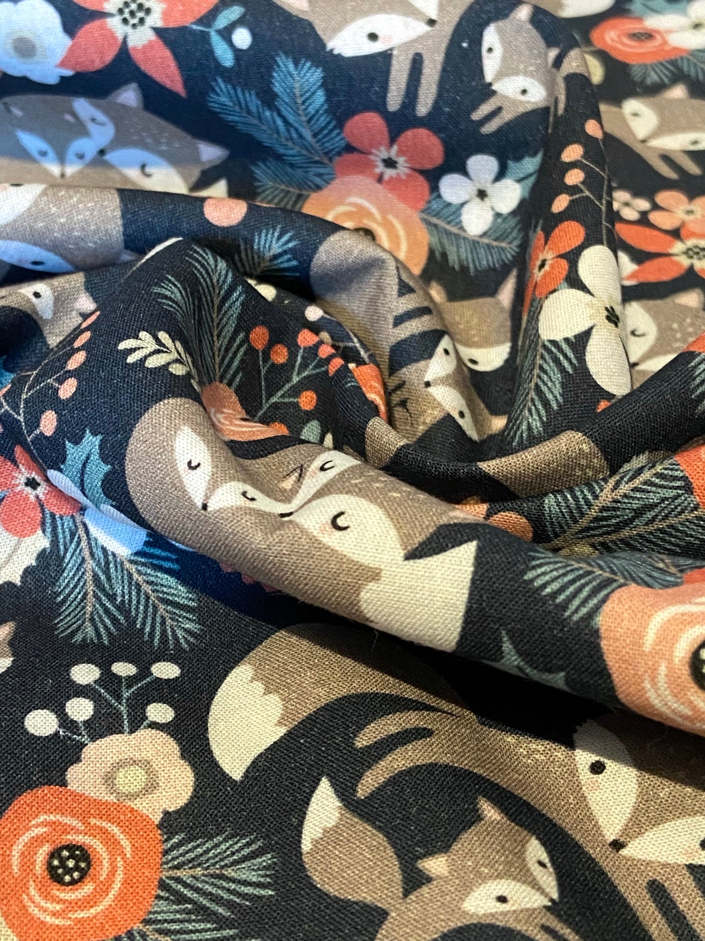 Foxes Floral by Little Johnny Fabrics