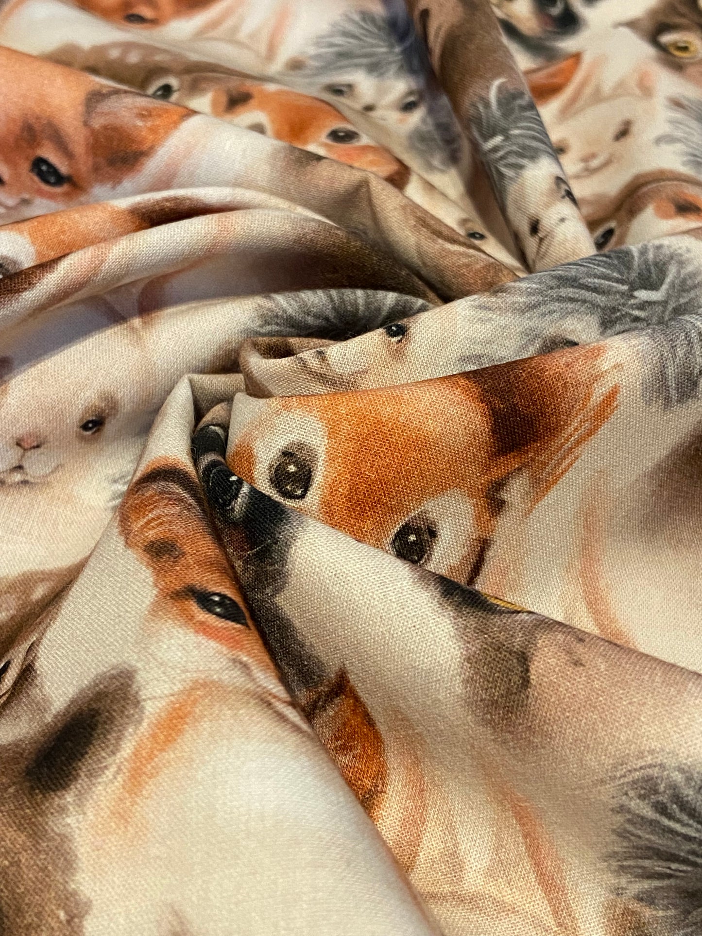 Watercolour Baby Animals Fabric by Little Johnny