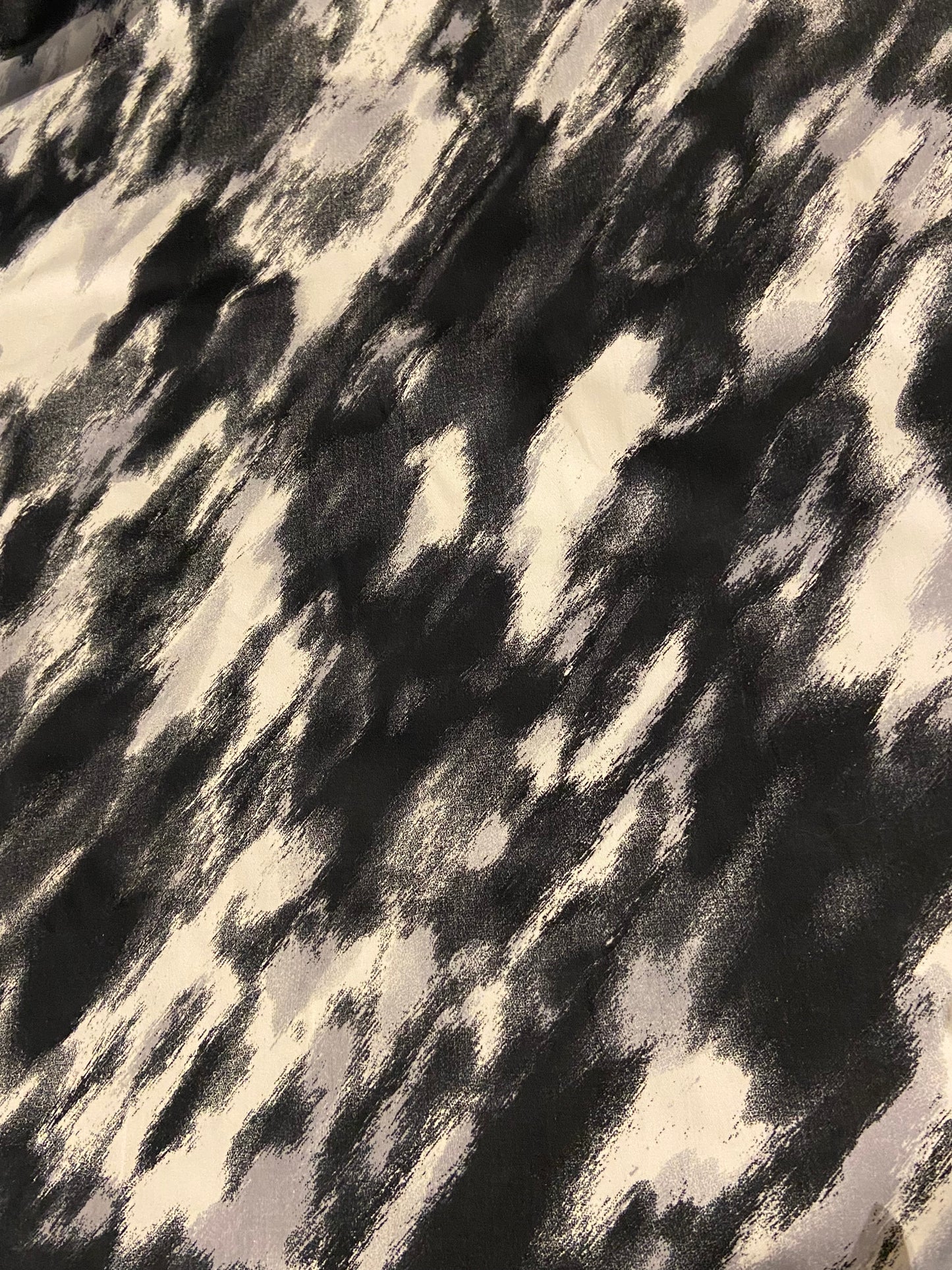 Black and White Abstract Print Stretch Cotton