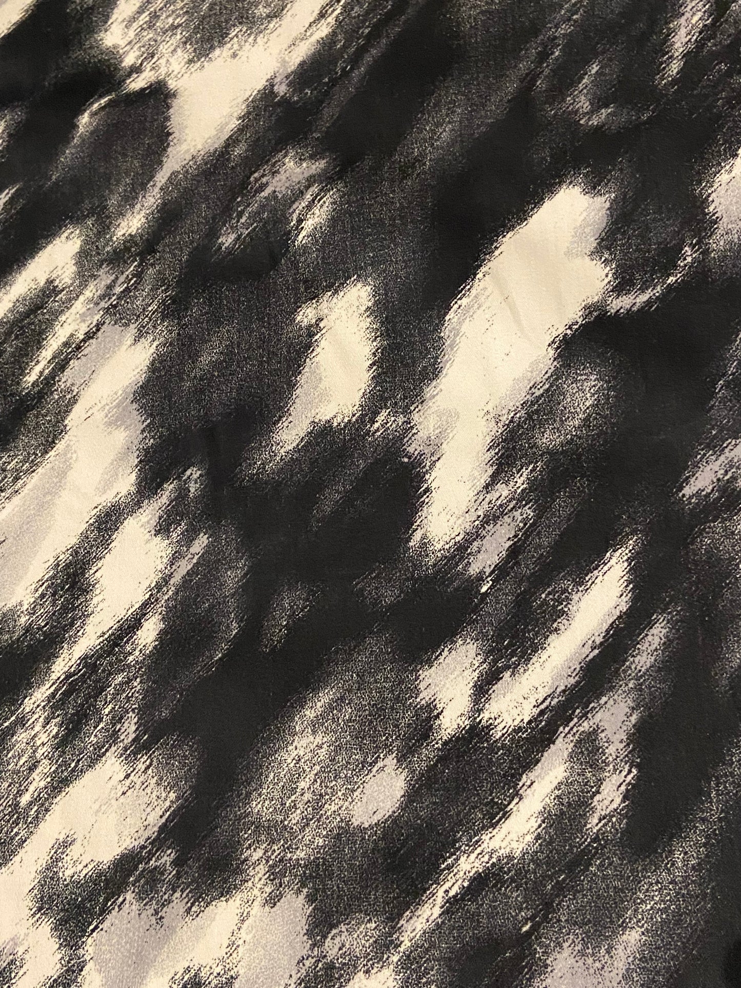 Black and White Abstract Print Stretch Cotton