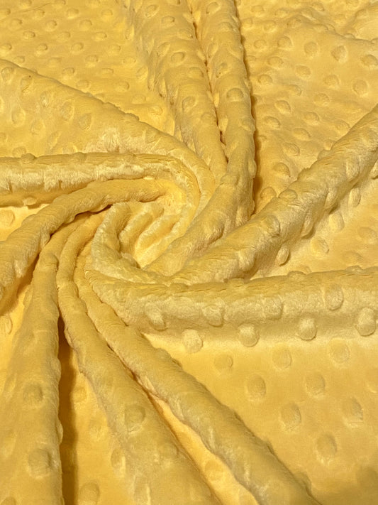 Minky Dimple Fleece - Lemon Yellow - Last remnant