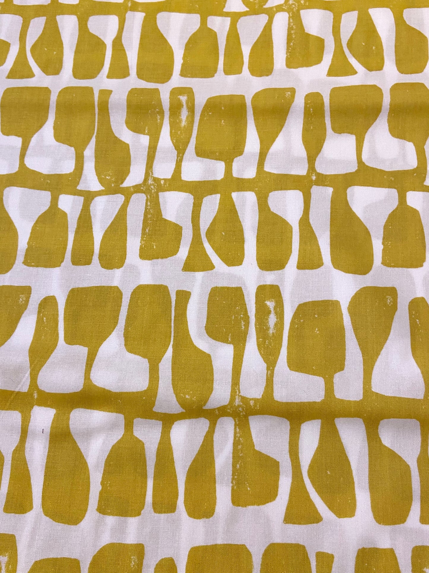 Folie Mustard and White Abstract Print Fabric