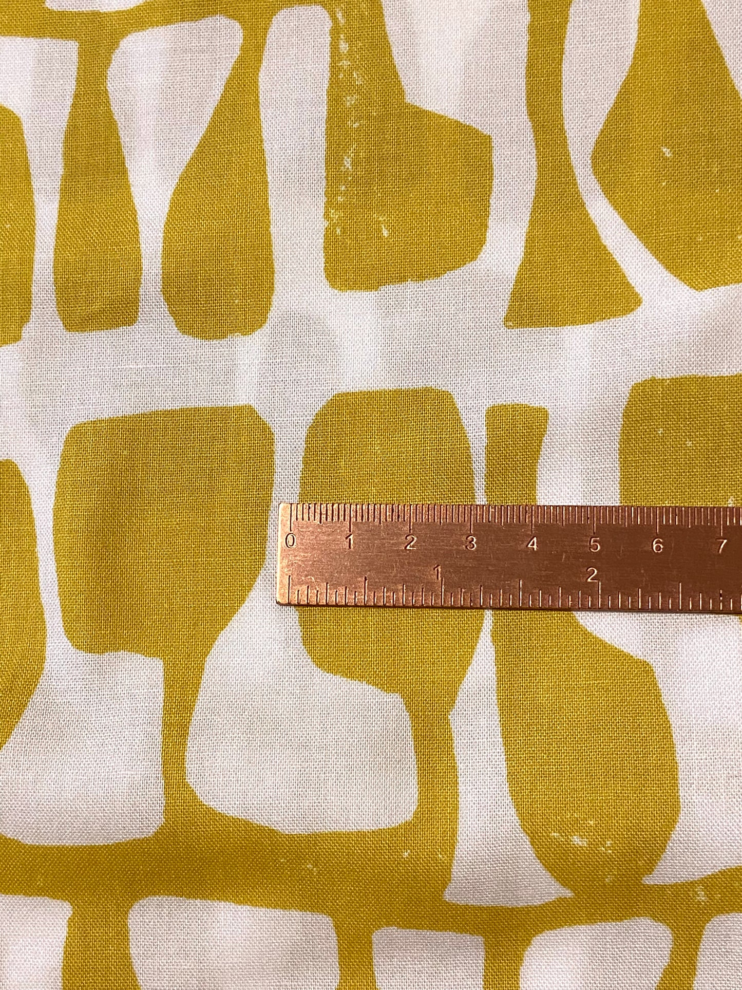 Folie Mustard and White Abstract Print Fabric