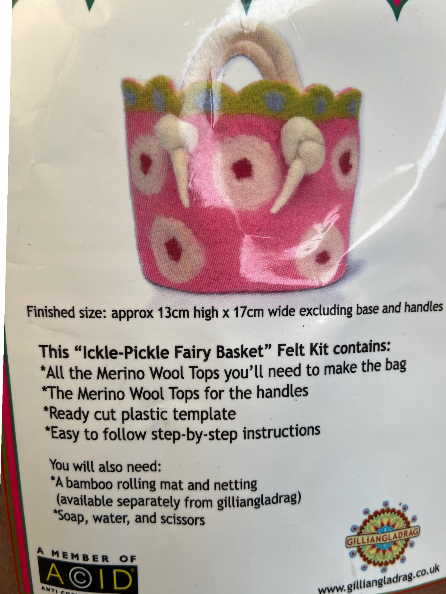 Gilliangladrag Felt Making Kit - ''Ickle-Pickle Fairy Basket"