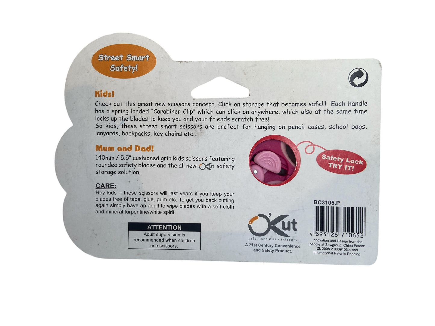 Children's Safety Scissors with Carabiner