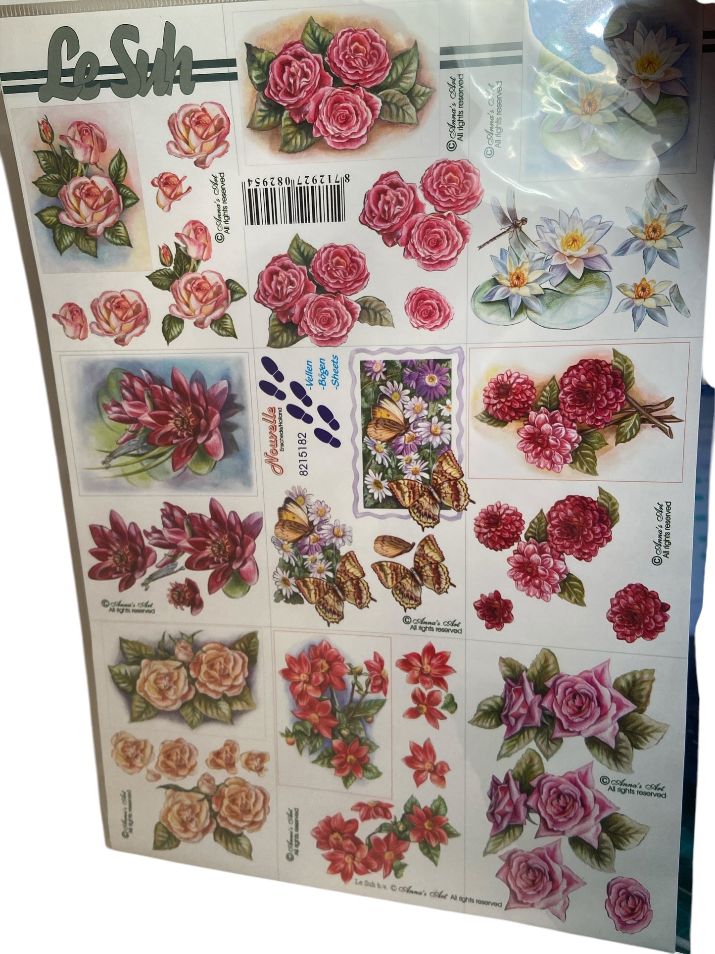 3D Flower Decoupage Sheets by Le Suh