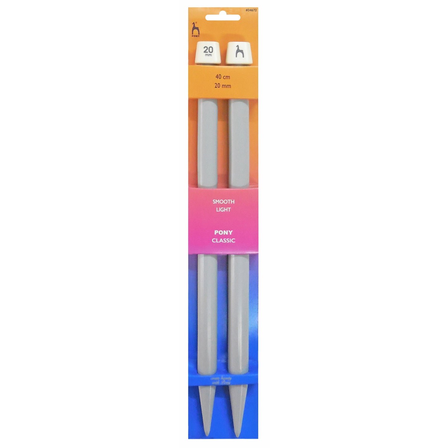 Pony Single Point Knitting Needles 40cm (3.25mm - 20mm)