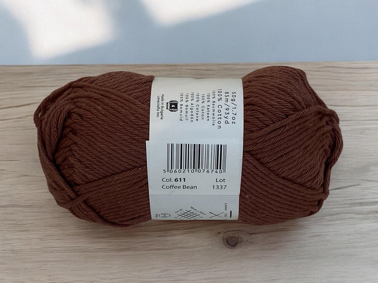 Paintbox Cotton Aran Yarn in Blue or Brown