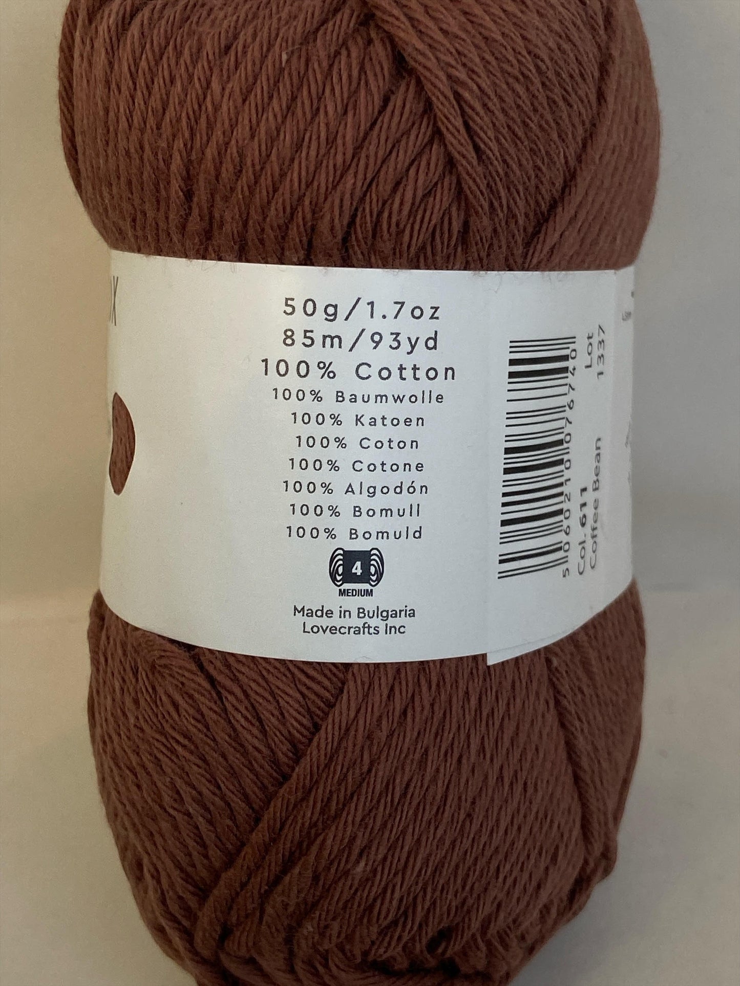 Paintbox Cotton Aran Yarn in Blue or Brown