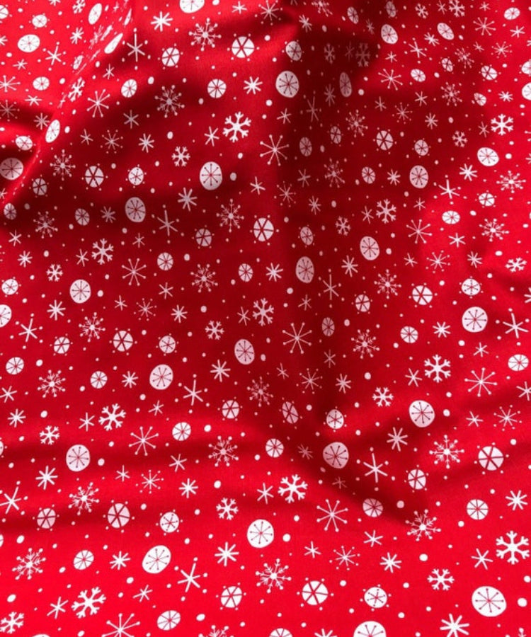 Snowflake Print Cotton Fabric