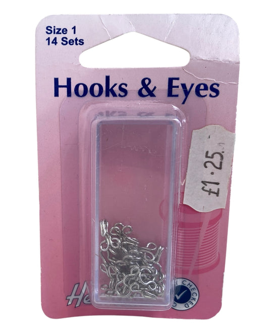 Hooks and Eyes: Nickel: Size 2