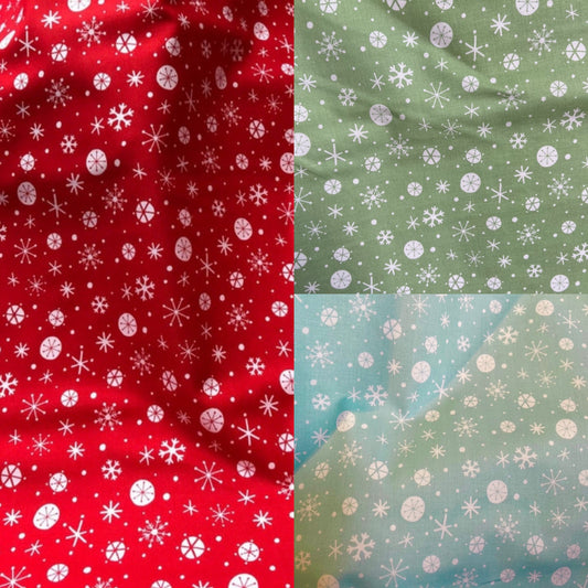 Snowflake Print Cotton Fabric