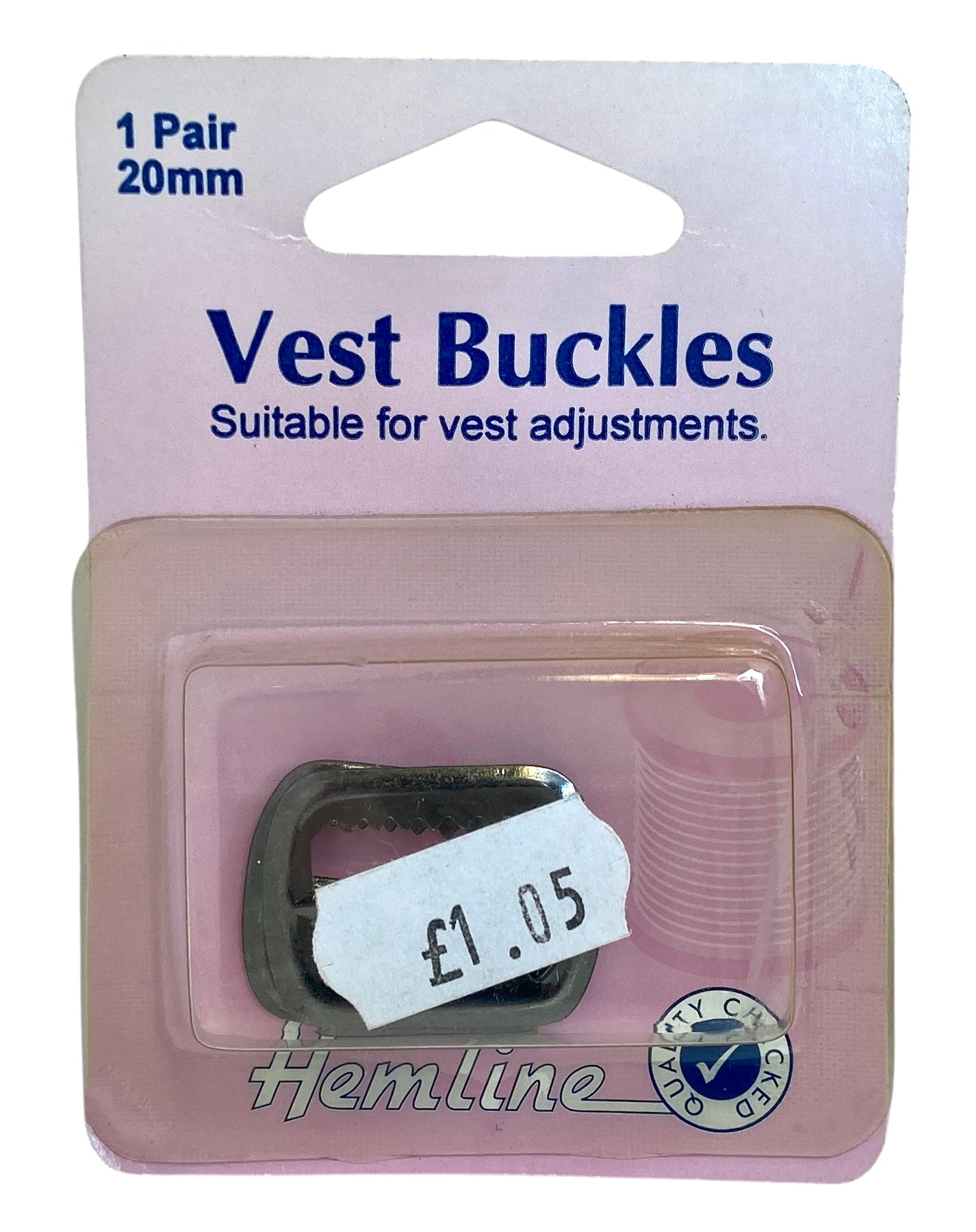 Waistcoat Buckles: 20mm: Gunmetal: 2 Pieces