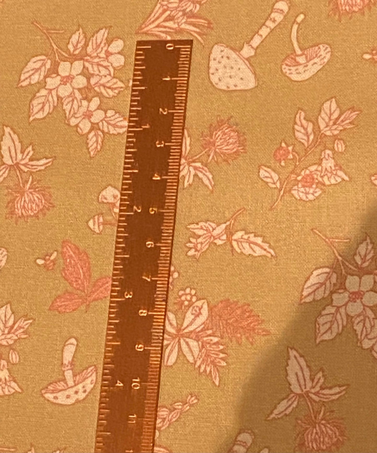 Tan Mushroom Print Fabric