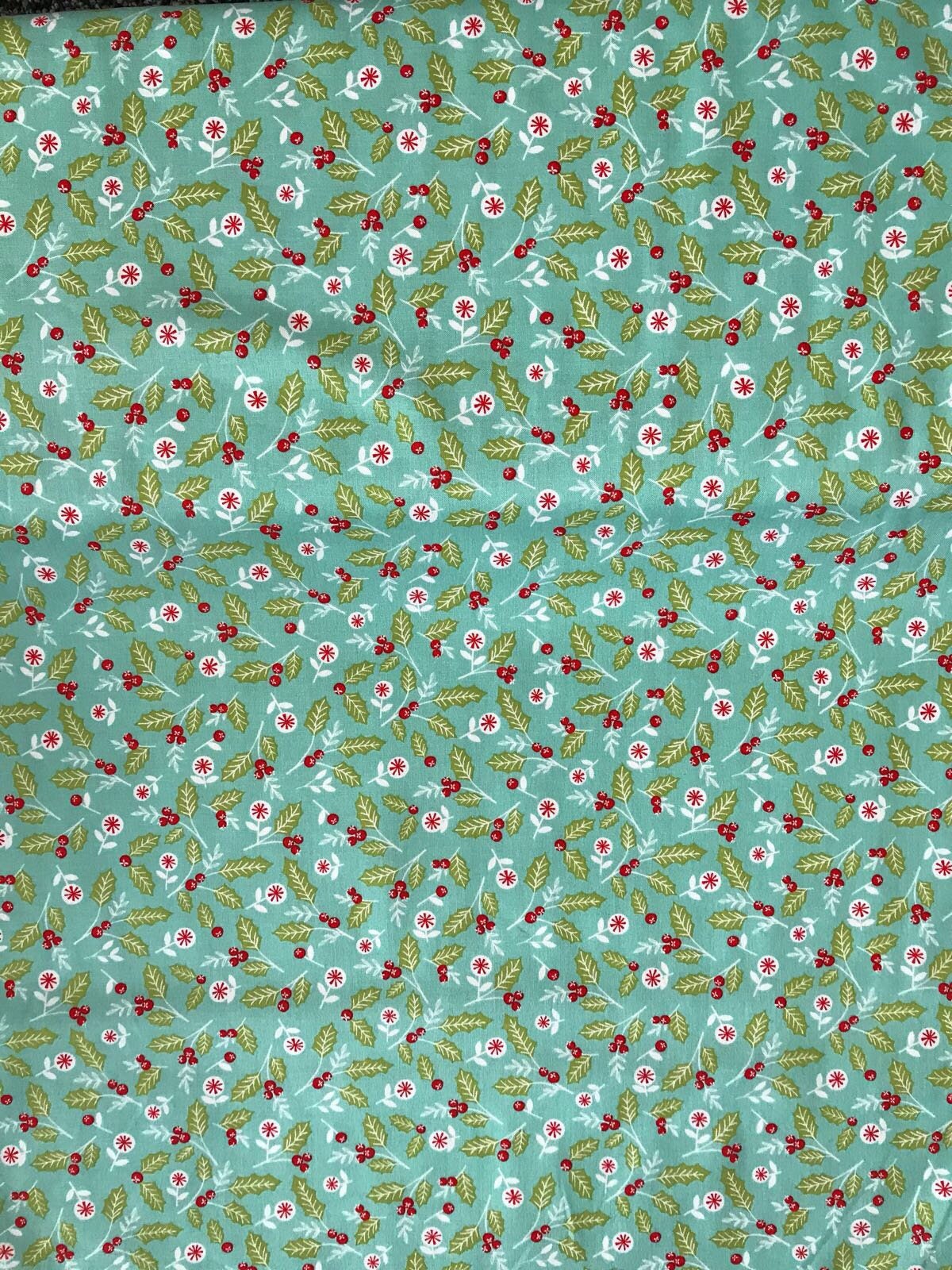 Holly Christmas fabric