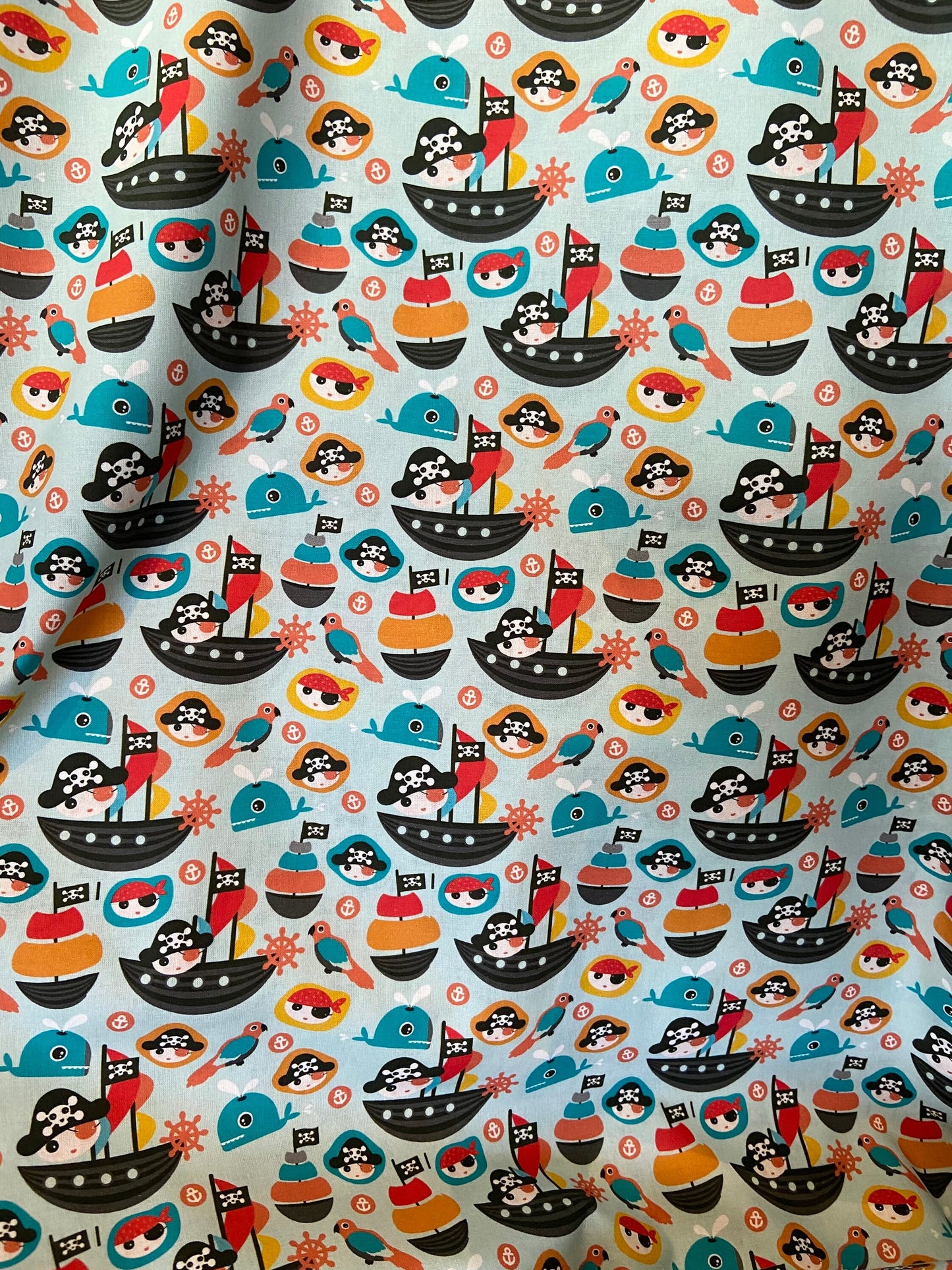 Mini Pirates Fabric - Blue