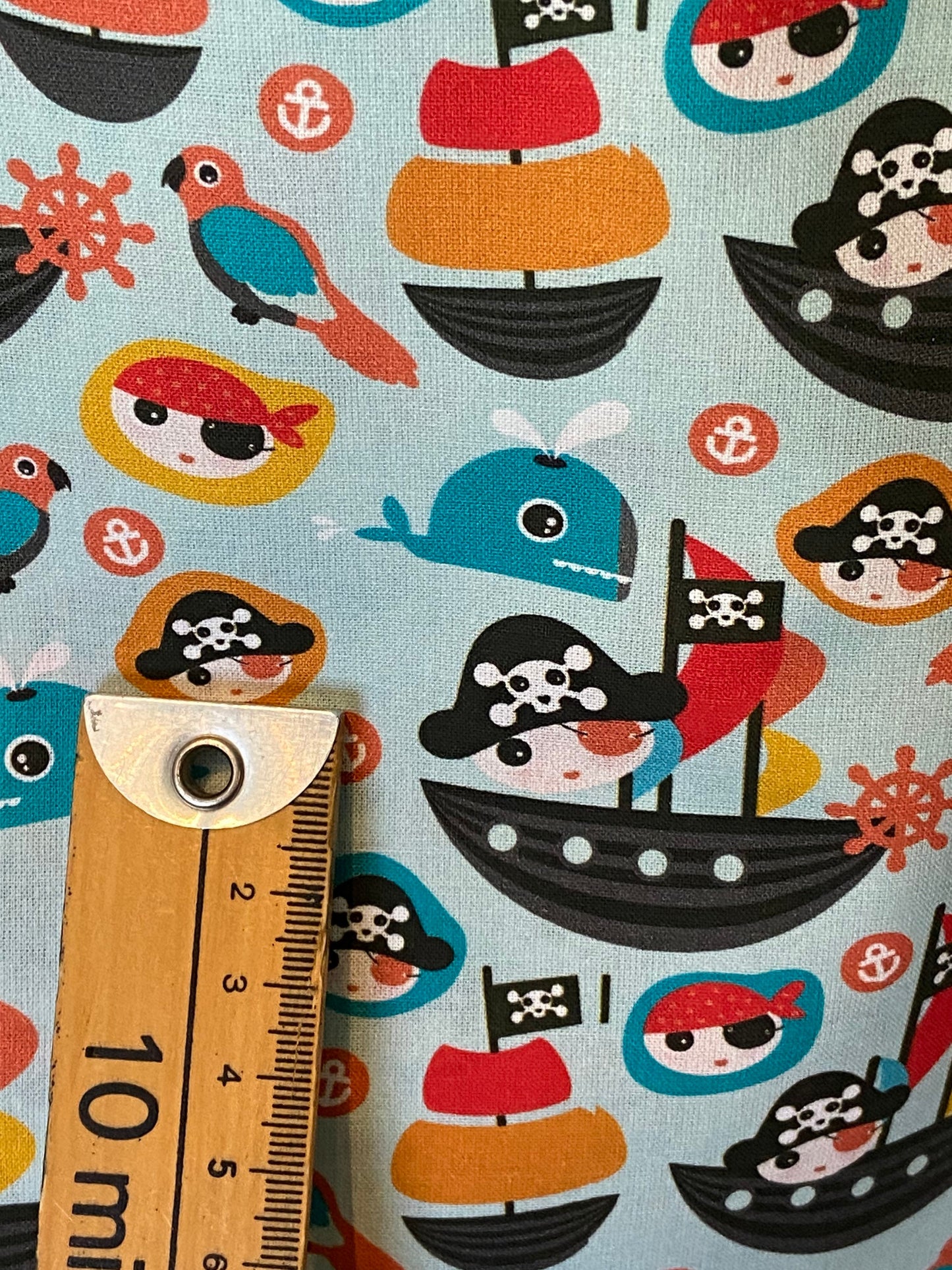 Mini Pirates Fabric - Blue