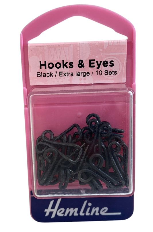 Hooks & Eyes: Black: Size 9