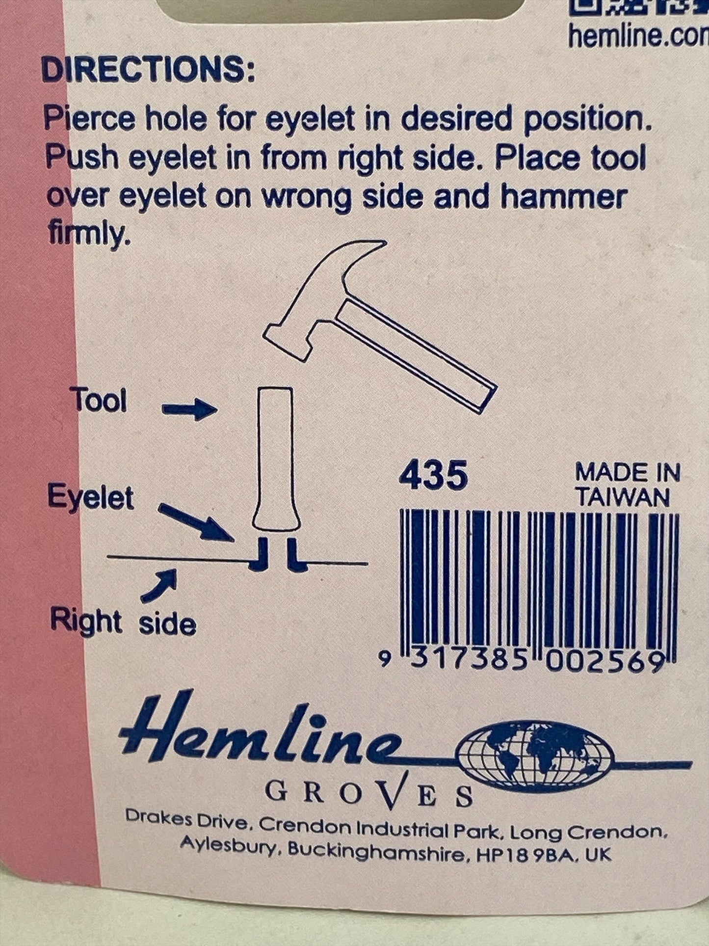 Eyelets with Tool: 5.5mm: Assorted Colours: 40 Pieces