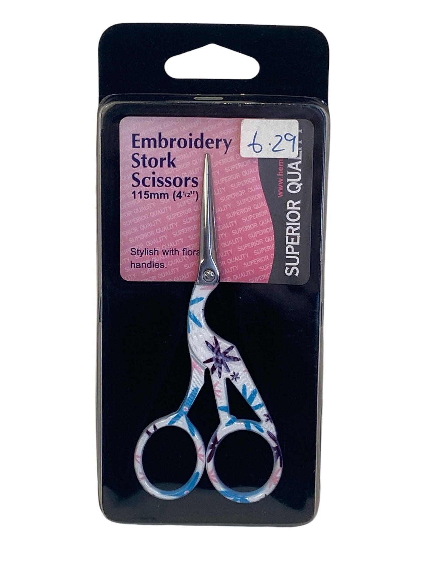 Hemline Embroidery Stork Scissors