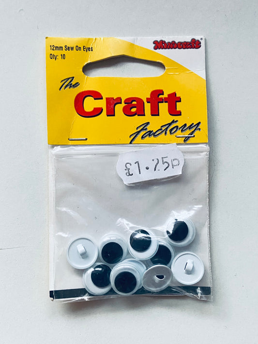 Sew on Eyes - 12mm