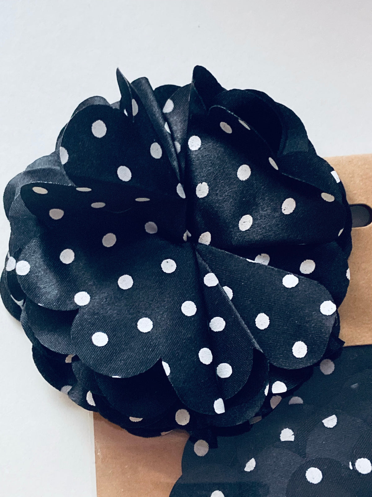 DIY Fabric Bow - Black and White Polka Dot