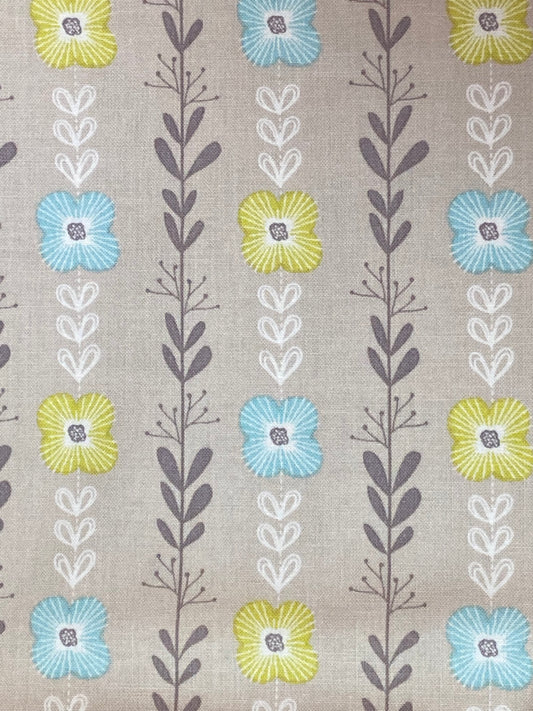 Fly Away - Grey Floral Cotton Fabric