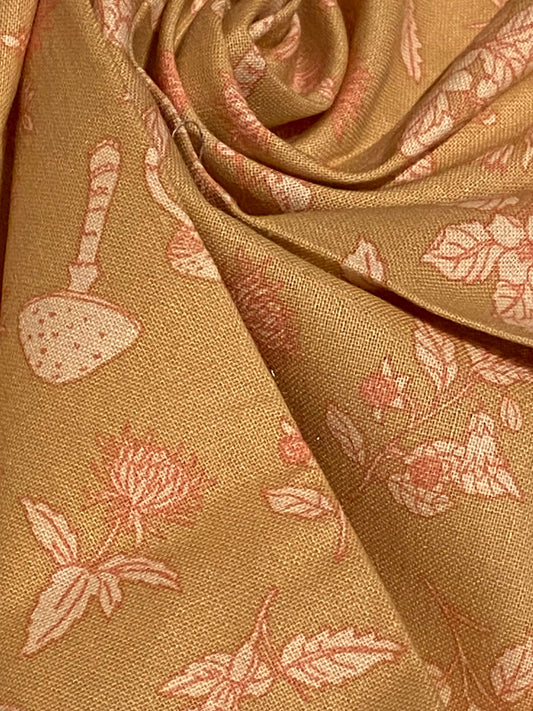 Tan Mushroom Print Fabric