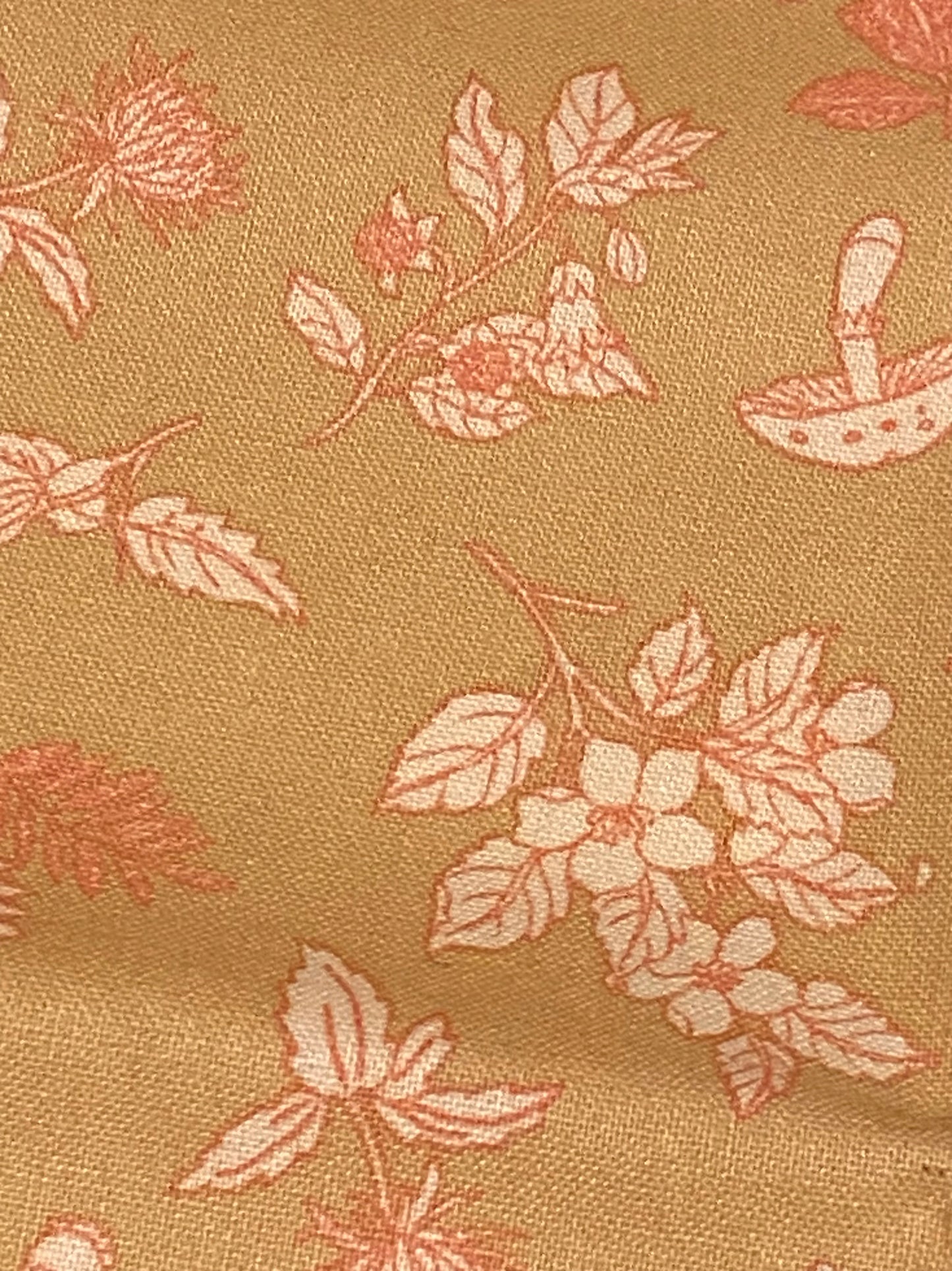 Tan Mushroom Print Fabric