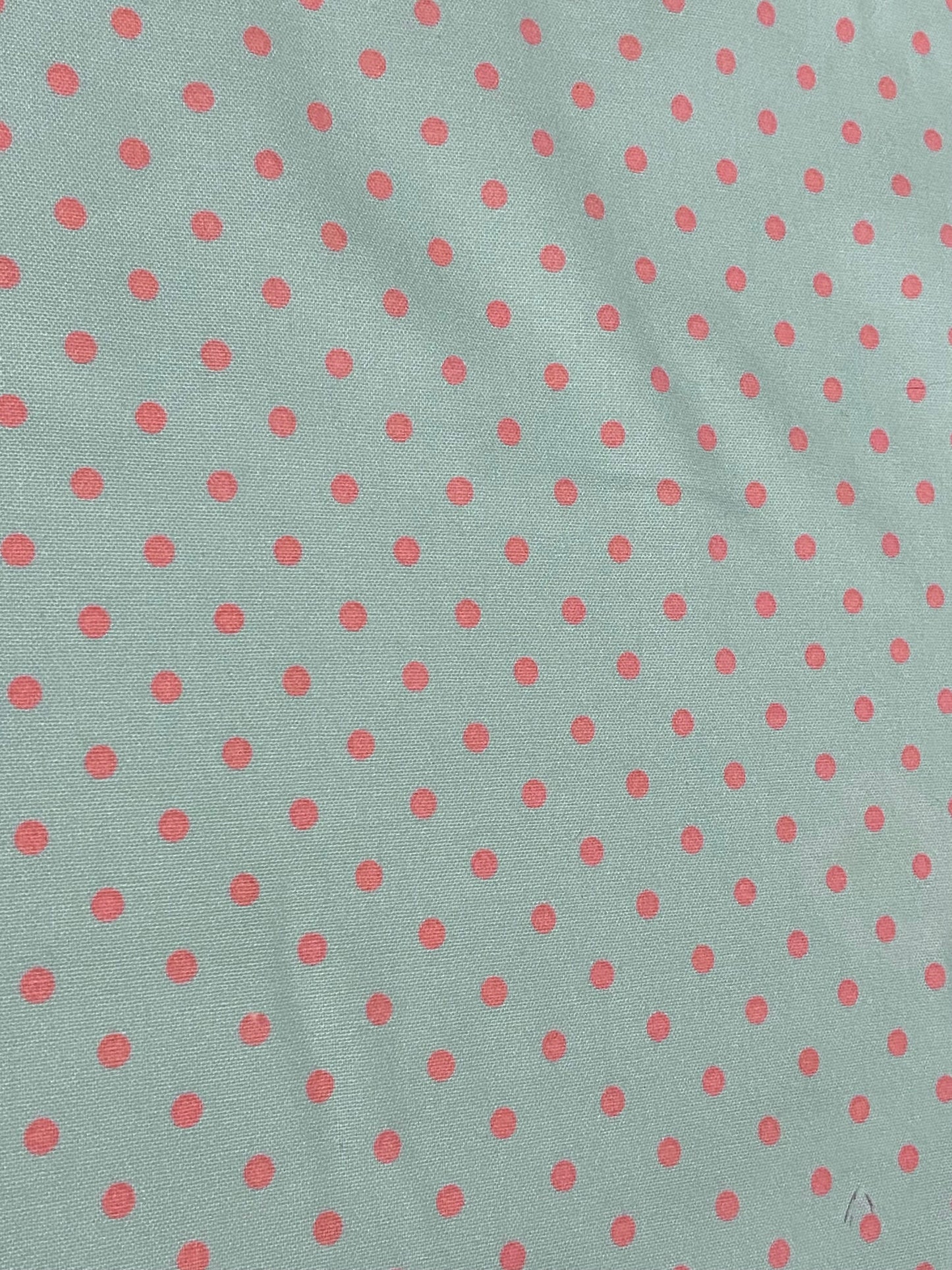 Blue and Coral Polkadot Heavy Weight Fabric