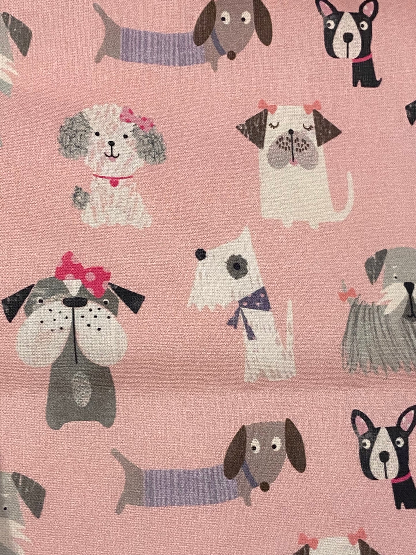 Pink Dog Print Fabric - Fat Quarter