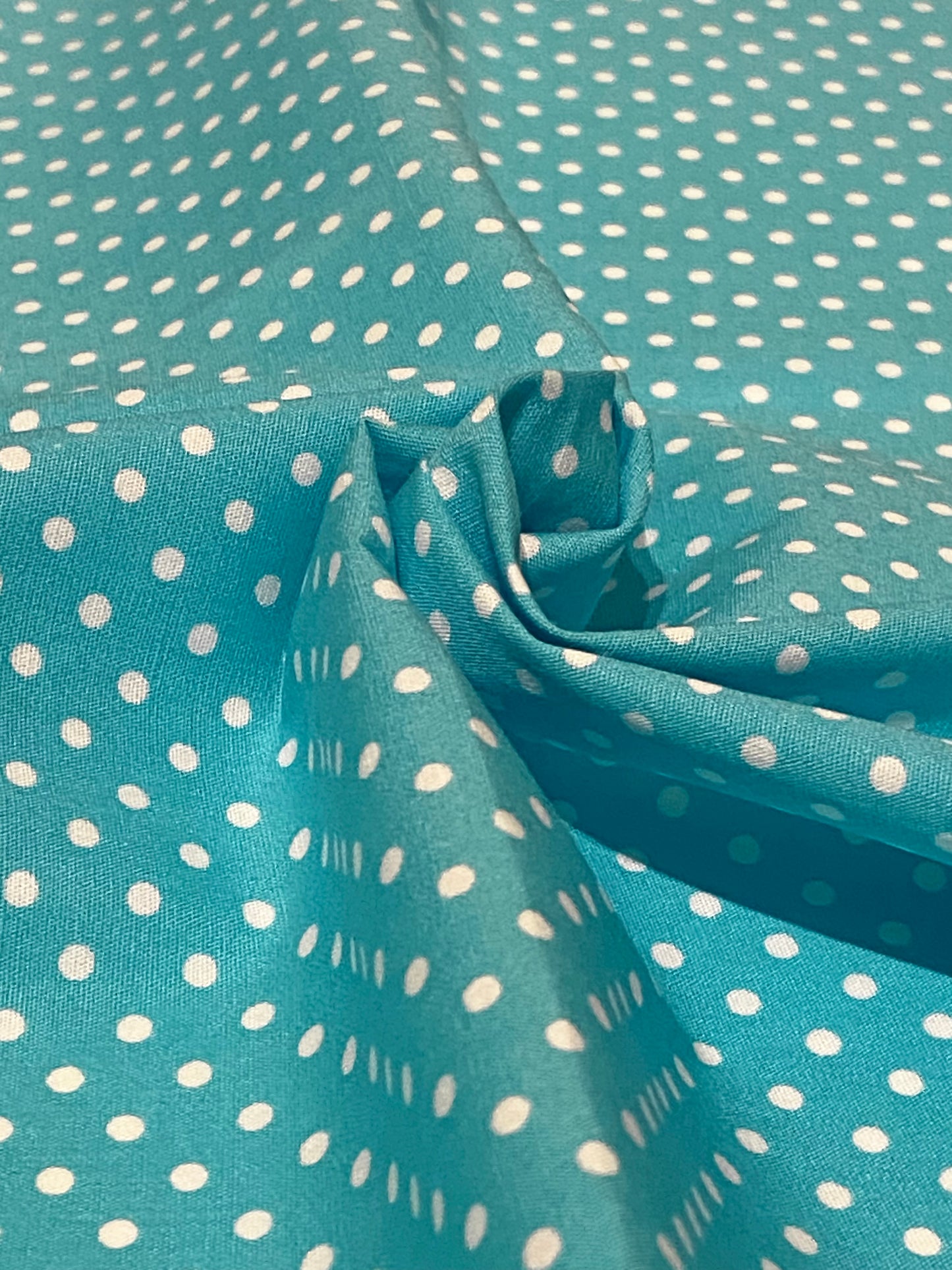 Sky Blue Polka Dot Fabric -  Fat Quarter